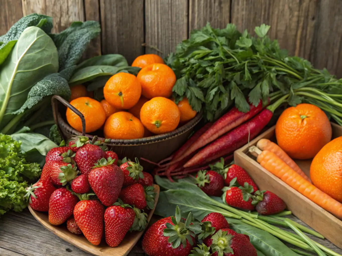 A close-up image of a variety of organic fruits and vegetables highlighting their natural colors and textures.